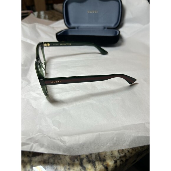 Authentic Gucci GG0004ON Eyeglass Frame Green 011 53-19-145 With Case Flaw main image 15